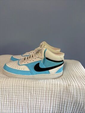 Nike Men's High-Top Sneakers White, Light Blue, Black